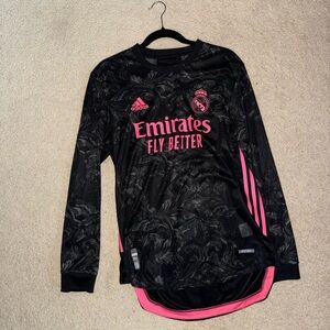 Adidas Kids Black and Pink Graphic Jersey